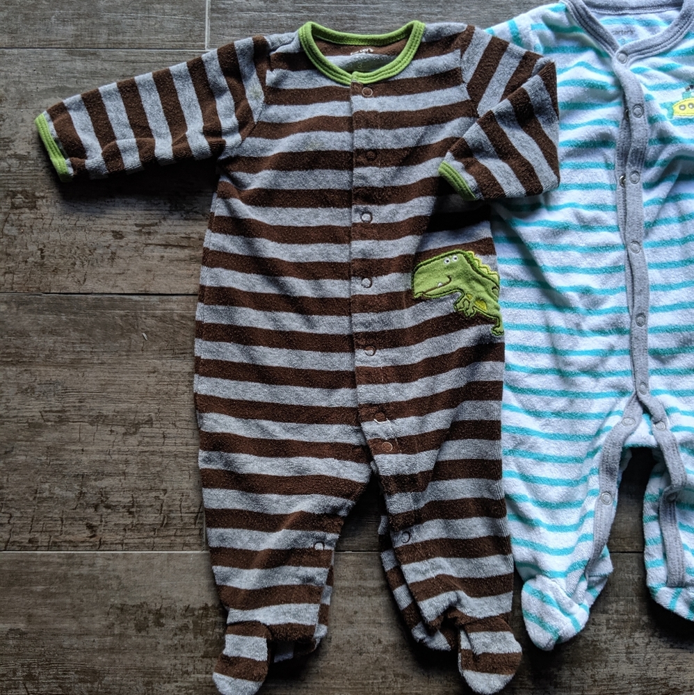 CARTER'S Terry Cloth Footies 3 Months - Picture 4 of 6